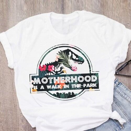 Mama Dinosaur Fashion T-shirt Women Casual Tshirts Mothers Day Tops Tee Summer Lady Girl Womens Clothing Female T Shirt