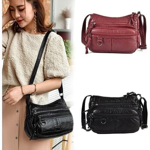 Women Messenger Bag PU Leather Shoulder Bag Casual Square Bag Female Crossbody Bags Fashion Solid Color