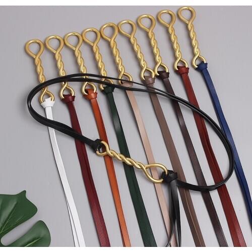 2020 Self-tie Bow Cow Leather Waist Belt For Women Multi-colors Slim Waistband Plus Size Cowskin Coat Suit Corset Cinch Belt New