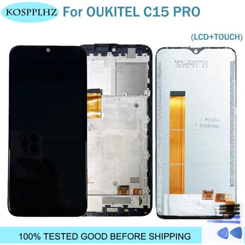 100% TESTED 6.09 inch For Oukitel C15 Pro LCD and Touch Screen Assembly 1280x600p black color For OUKITEL C15pro phone + tools