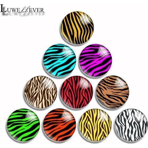 1mm 10mm 16mm 20mm 25mm 30mm 546 Zebra Mix Round Glass Cabochon Jewelry Finding 18mm Snap Button Charm Bracelet