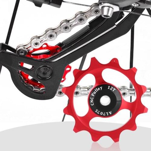 12T Bicycle Derailleur Mountain Bike Wheel Pulleys Bearing Jockey Pulley Set Parts Bike Folding Road Bike Rear Dial Guide