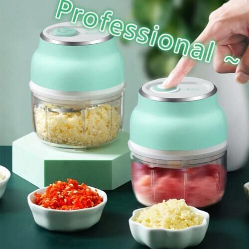 150ml Portable Mini Electric Garlic Masher Vegetable Chopper Grinder Stainless Steel USB Charging For Grind Garlic Pepper Meat