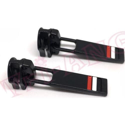 20pcs/lot, 5# Classic Red White Black Horizontal Stripes Zipper Sliders Exclusive to Reverse Nylon Zipper
