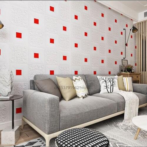 3d Three-Dimensional Wallpaper Self-Adhesive Roof Ceiling Wall Sticker Roof Wallpaper Foam Soundproof Decorative Sticker