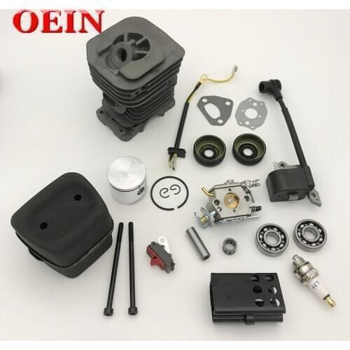 40mm Cylinder Piston Carburetor Muffler Ignition Coil Kit For Husqvarna 142 141 137 136 Chainsaw Engine Rebuild Spares Parts