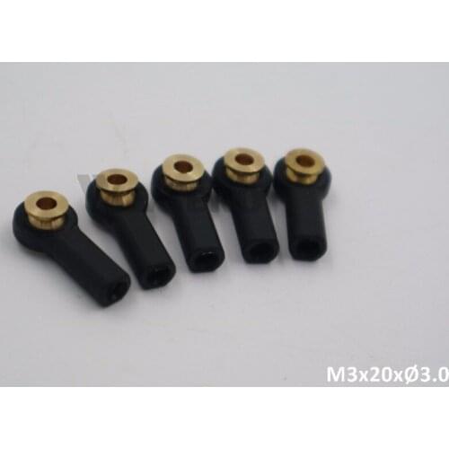 5pcs Short Type Hexagon Ball Linkage with Washer M3.0*H6*L20*D3.0mm