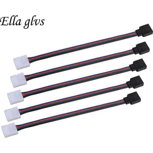 500pc/lot 4 Pin Connector 10mm SMD 5050 Strip to 4 Pin Adapter for For SMD 5050 3528 RGB LED Strip Light Connector Cable