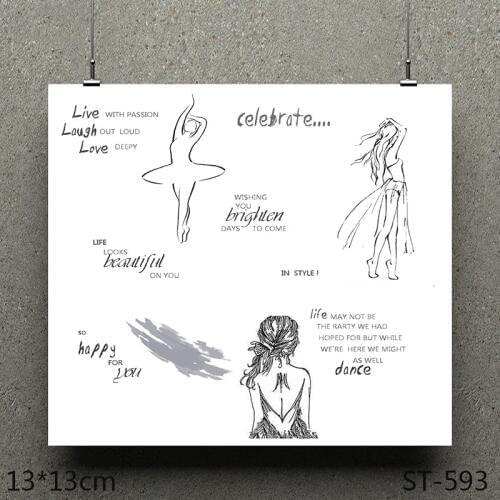 AZSG beautiful girl Clear Stamps/Seals For DIY Scrapbooking/Card Making/Album Decorative Silicone Stamp Crafts