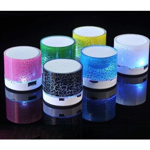 A9 Wireless Speaker Led Illuminate Portable Mini Speaker Player USB Radio FM Mp3 Music Sound Speaker ​Colum For PC Mobile Phone