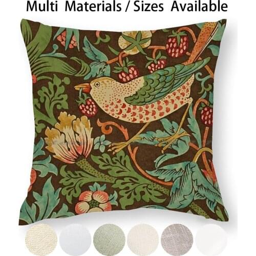 William Morris-Strawberry Thief Pillow Case Throw Pillow Cover Cotton Linen Flax William Morris Art William Morris Retro