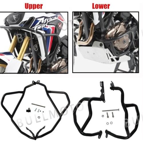 For Honda CRF 1000L (DCT) 2016 2017 2018 2019 A set Motorcycle Upper and Lower Engine Guard Protection Crash Bar Frame