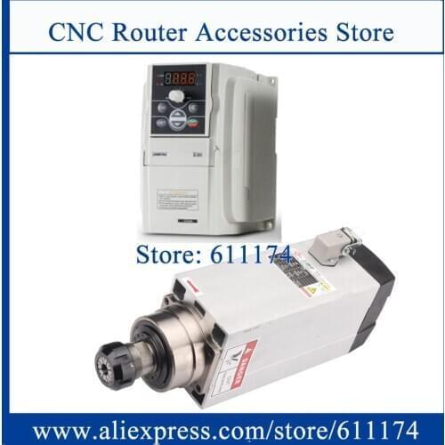 GDZ120*103-6 4 Ceramic bearing 6Kw AC380V/AC220V 18000rpm Air cooled spindle motor ER32 + 7.5kw AC380V/AC220V VFD Inverter