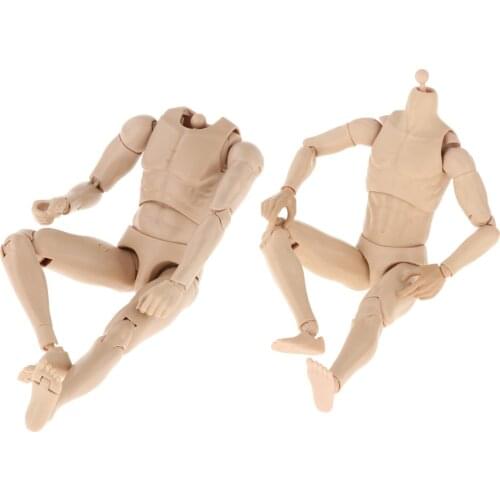 Flexible 1:6 Male Figures Moveable Joints Strong Seamless Naked Body 12 Inch Narrow Shoulders