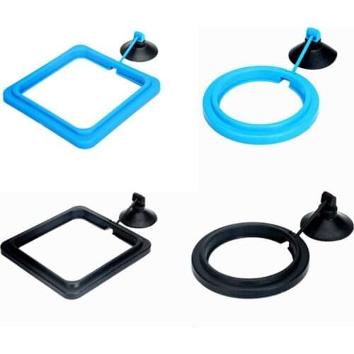 1PCS New Fish Tank Feeding Ring Circle Square Floating Fish Feeders Buoyancy Suction Cup Hurl Foods Tray Aquariums Accessories