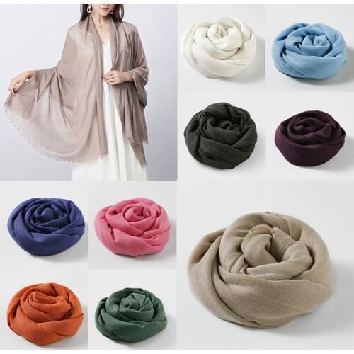 Summer Women Cotton Linen Scarf Large Scarves Wrap Pashmina Foulard Hijabs Lady Bandanas Soft Plain Protect Sun Holiday