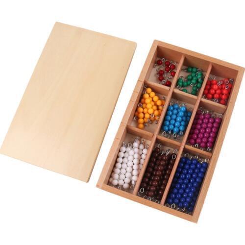 Montessori Materials Educational Wooden Colorful Checker Board Beads Math Toys NEW