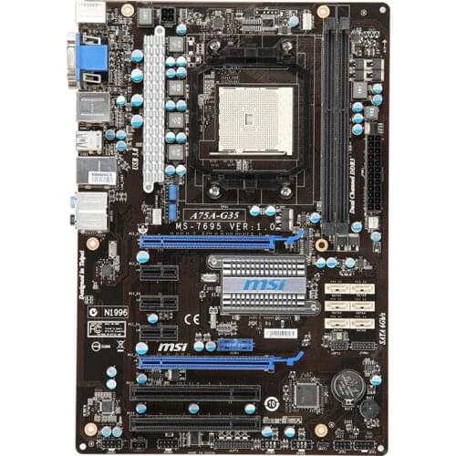 A75A-G35 for msi used desktop socket FM1 amd A75 motherboard DDR3 RAM 2×PCI-E X16 Original PC Motherboard SATA2.0 USB 2.0 ATX