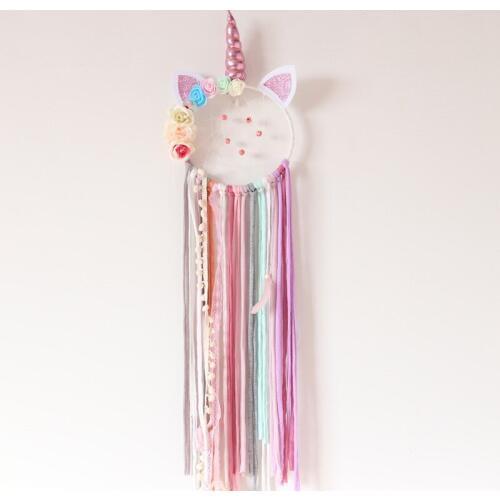 Cute Unicorn Wall Handmade Catchers For Girls Kids Nurser Rainbow Home Decor Nursery Bedroom Kids Room Wall Accessory