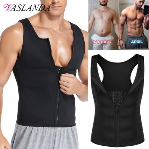 Compression Shirt for Men Weight Loss Workout Undershirts Slimming Vest Body Shaper Waist Trainer Tank Tops Shapewear Sauna Suit