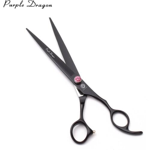 8" 22.5cm JP 440C Purple Dragon Black Cutting Shears Regular Scissors Pets Scissors Grooming-for-dog Animal Shears Add Bag Z9102