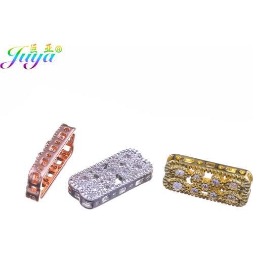 Wholesale AAA Cubic Zirconia Jewelry Components Square-Shape Spacer Bead Accessories For Natural Stones Pearl Jewelry DIY Making