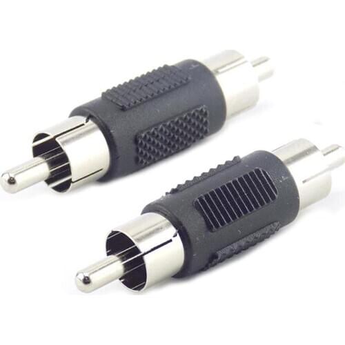 2pcs RCA Male to RCA Male Plug Couplers Adapter AV Audio Video Plug Jack Extension Cable Connectors for Camera CCTV Accessories