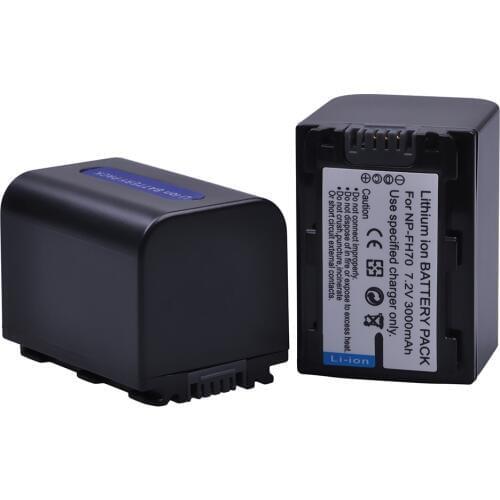 PowerTrust 2Pc 3000mAh NP-FH70 NP FH70 NPFH70 FH70 Battery for SONY HDR-CX12E,HDR-CX7E,HDR-SR10E,HDR-SR12E/SR11E,HDR-SR5E Camera