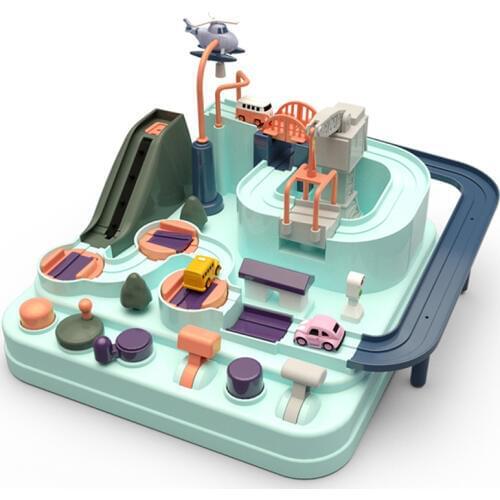 Education Railcar Toy Eco-Friendly Baby Adventure Toy Car Macaron Color Table Games Boy and Girl Puzzle Toys Drosshipping