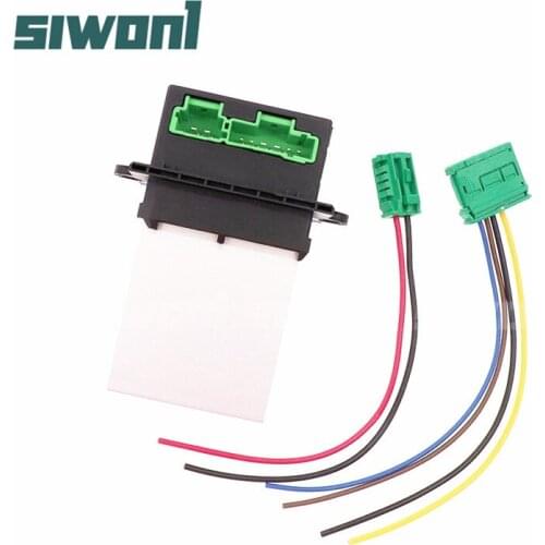 Heater Blower Fan Resistor + Connector/Wire For Citroen C2 C3 C5 Renault Peugeot 406 107 207 607 6441.L2 7701207718 7701048390