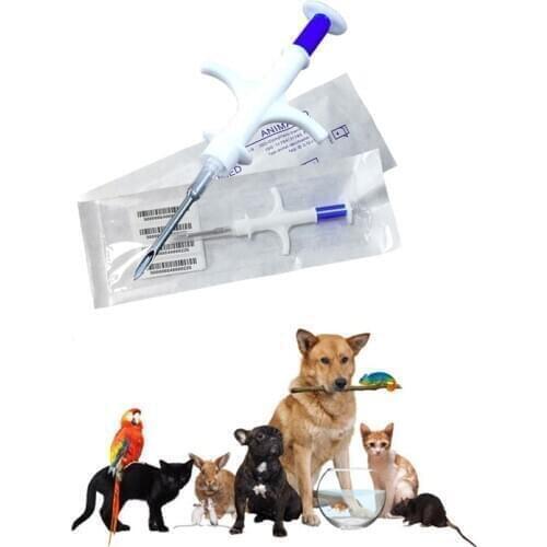 RFID Bioglass Capsule Microchip 1.25*7mm RFID Implant Chip Syringe Set x 100 Animal Microchip 2*12 Mm for Pets Dog Cat Sheep