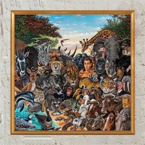 Anima Family Pictures Living Room Square Sizes Wall Art Decor No Frame Poster Oil Painting Decoration