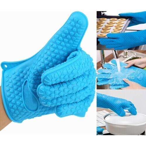 1pcs Thicken Silicone Food Grade Baking BBQ glove Cooking Tool Heat Resistant Silicone Glove for Kithchen