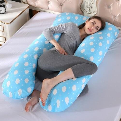 Cute Printing Pregnancy Pillowcase Gravida U Type Waist Pillow Case Multi Function Side Protect Cushion Cover for Pregnant Women