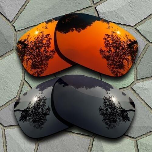Grey Black&Red Orange Sunglasses Polarized Replacement Lenses for Oakley Twoface