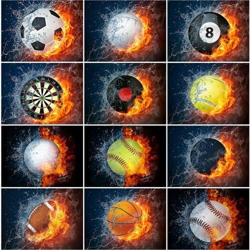 KAMY YI Ball Sports Passionate Diamond Painting Cross Stitch 5D Diy Embroidery Full Diamond Mosaic Art Crafts Home Decoration