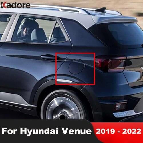 Fuel Gas Tank Cover Trim For Hyundai Venue 2019 2020 ABS Chrome Decoration Frame Sticker Car Styling Accessories