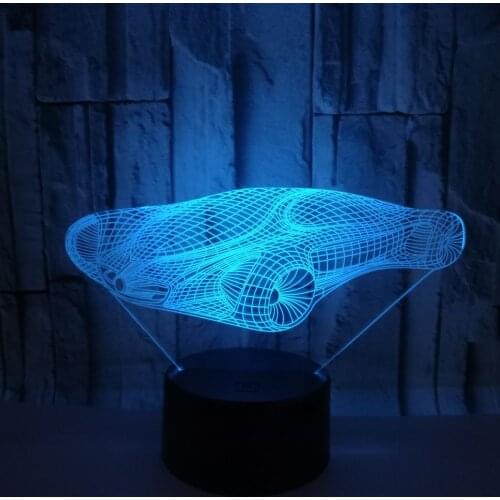 Super Sports Car Nightlight Led 3d Illusion Lampara Multicolor Rgb Children Kids Gift Table Lamp Bedroom Decorative Lamp