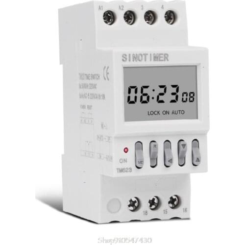 TM623 220V Programmable Astronomical Time Switch with Latitude Longitude Display DIN Rail Timer Relay Controller O09 20 Dropship