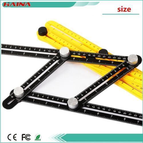 25M*12M with Template Tool Angle Measuring Protractor Multi-Angle Ruler Builders Craftsmen Engineers Layout