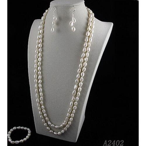 Unique Pearls jewellery Store Perfect Ladys Gift Wedding Birthday Jewelry Set 100% Real Baroqu Pearl Necklace Bracelet Earrings