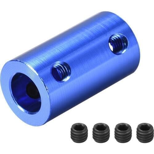 Uxcell 2pcs Rigid Coupling 25mm Length 14mm Diameter Aluminum Alloy Shaft Coupler Connector Blue