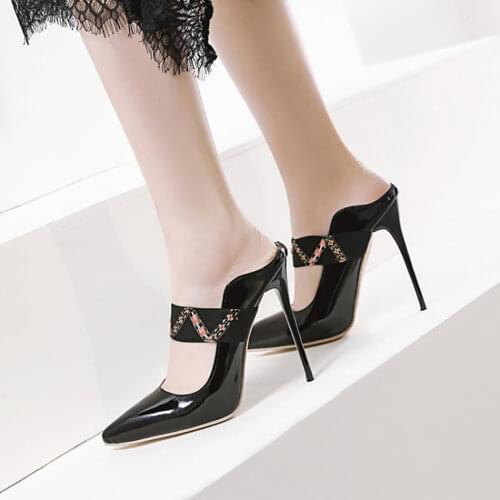 ASHIOFU 2020 New Ladies 12cm High Heel Pumps Slingback VW-style Party Prom Dress Shoes Large Size Fashion Evening Court Shoes