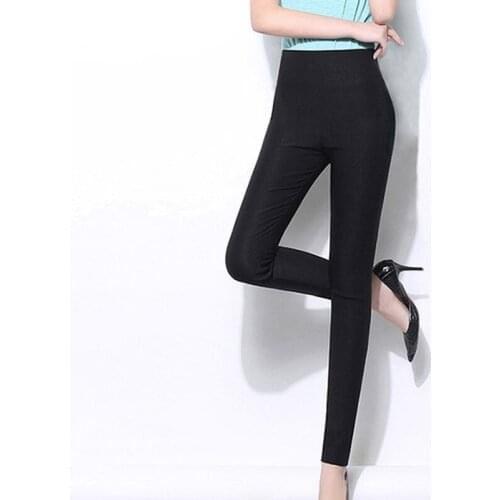 High Waist Women Spring Autumn Breathable Solid Skinny Pants Female Training Pants Womens Leggings White Black Stretch Trousers