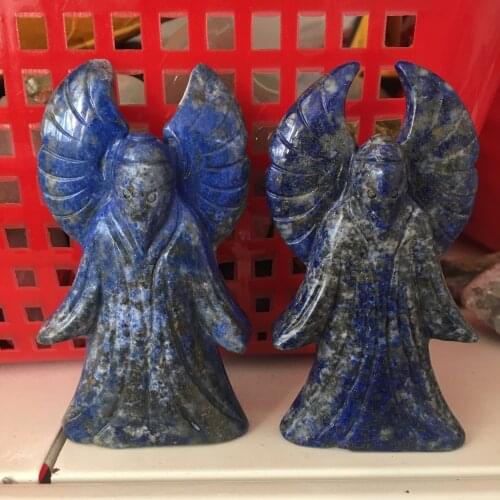 1pcs 85mm High Quality Big Lapis Lazuli Angel Quartz Hand Crafted , Polished Crystal God For Gift &Home Decor Healing Reiki XSY