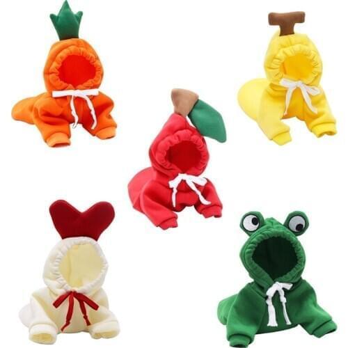 1pcs Dog Winter Warm Clothes Cute Plush Coat Hoodies for bulldog Pet Costume Jacket