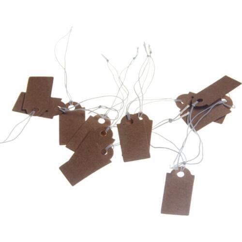 29x18mm Price Tag 100Pcs Brown Kraft String Blanks Wedding Favour Price Label Paper Pricing Tags With Rope