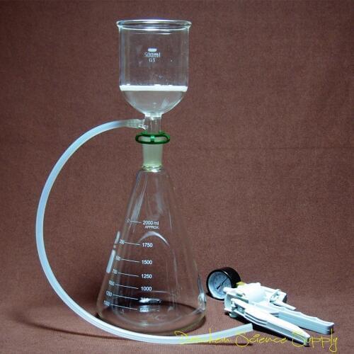 2000ml,24/40,Glass Suction Filtration Kit,Buchner Funnel,Erlenmeyer Flask,Vacuum Pump