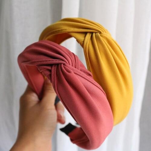 2021 Women Girls Hairbands Non-slip Women Elastic Hair Bands Retro Solid Wide Headband Hair Hoop Bezel Hair Accessories Headwear