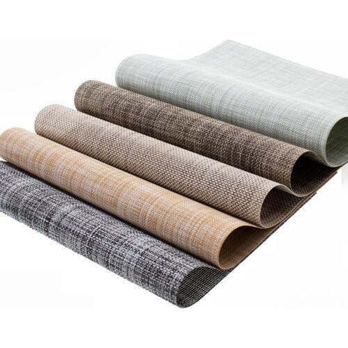 36 2/4/6Pcs Placemats PVC Dining Table Mat Weave Disc Pads Bowl Coasters De Cozinha 30*45cm Plate Bar Kitchen Coffee Table Mat